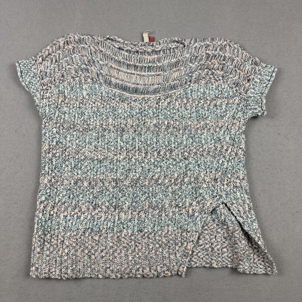 Pilcro Sweater Women Small Multicolor Chunky-Knit Scoop Neck Cap Sleeve S